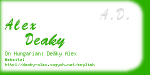 alex deaky business card